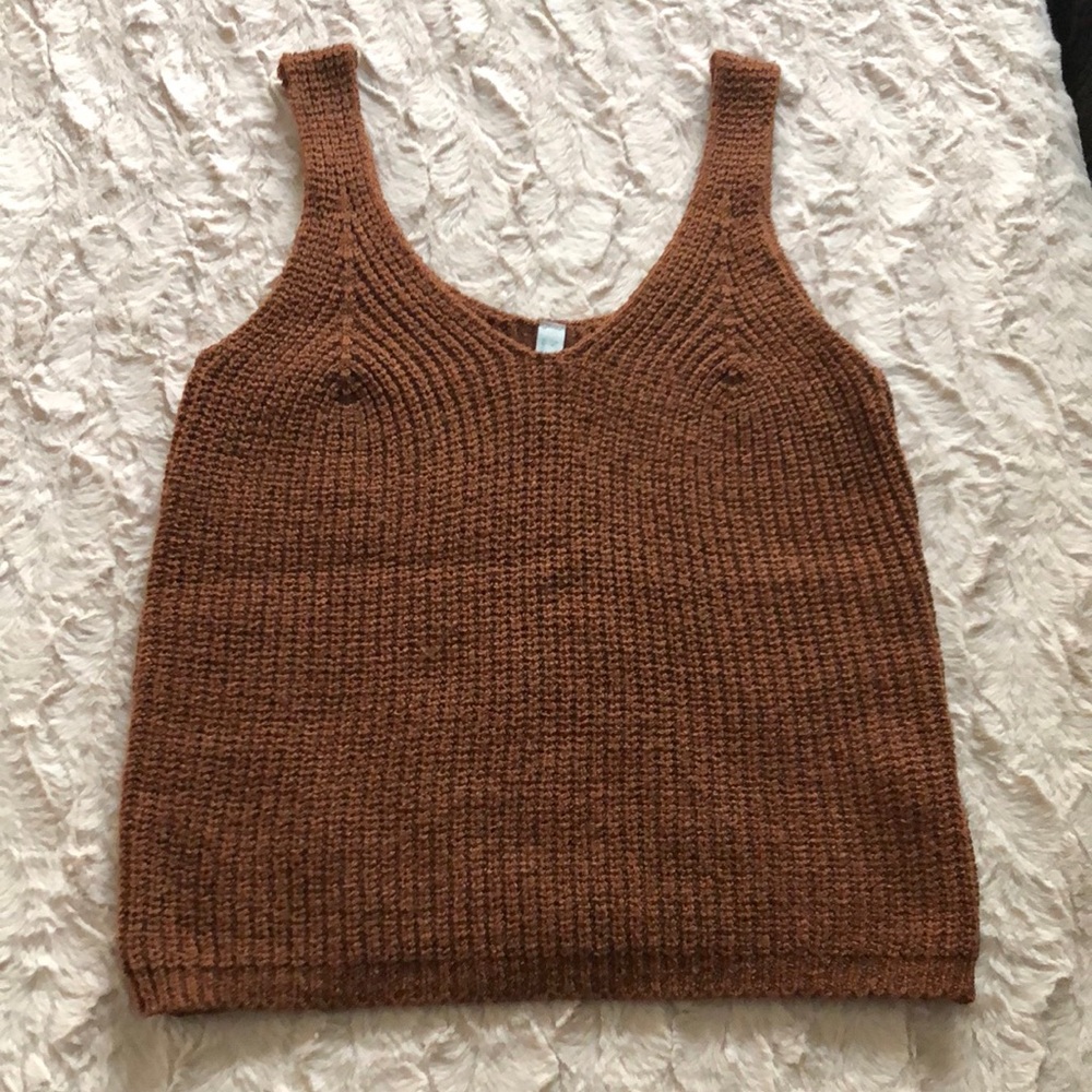 Brown Knit Tank Top
